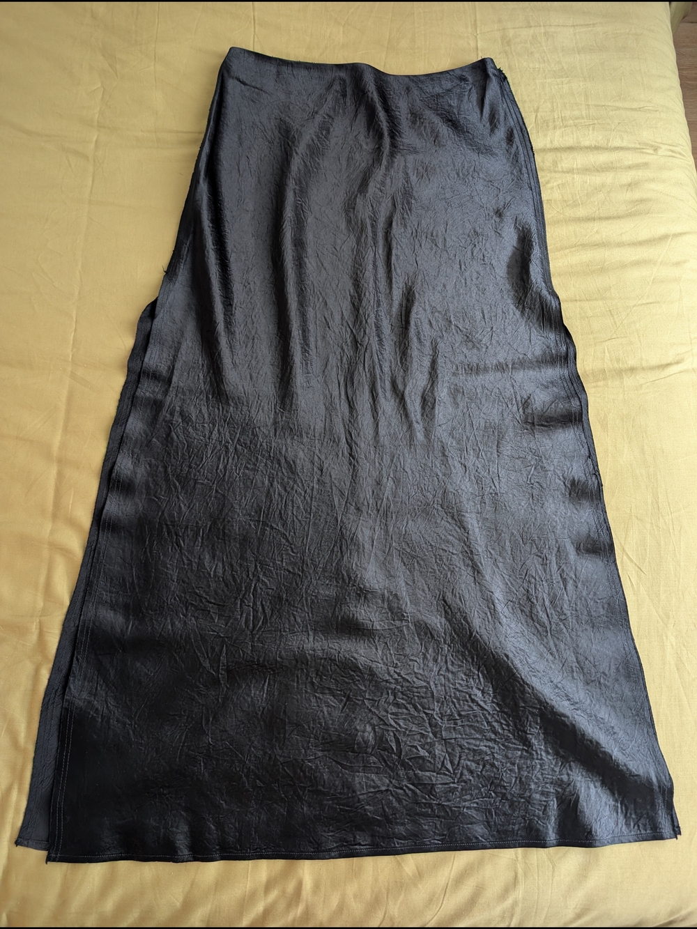 COS Black Satin Bias Slit Maxi Skirt Size 6